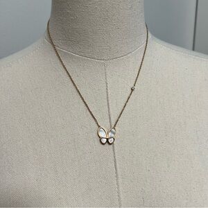 Rose Gold Stainless Steel Butterfly Pendant Necklace